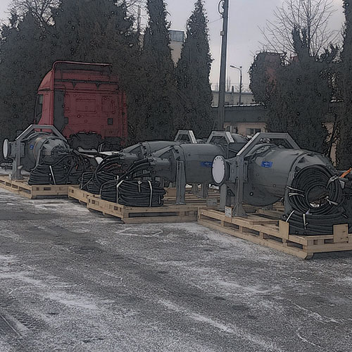 Насос Flygt 3351 готовий до відвантаження на головну каналізаційну станцію в Україні.